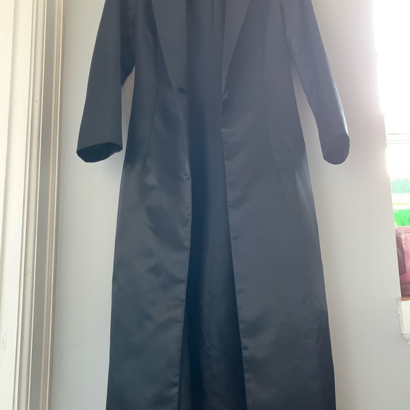 Black long custom over coat - Picture 2 of 4
